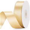 G2PLUS Nastro Raso Oro Champagne,25mmx22m Nastro Regalo Doppia Faccia | Nastro Decorativo per Confezioni Regalo,Matrimoni,Natale,Feste,Bouquet,Fiocchi,Cucito e Fai da Te