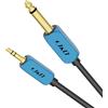 J&D Cavo da 6,35 mm TS a TRS da 3,5 mm, cavo AUX stereo con connettori placcati in oro resistente da 6,35 mm maschio a 3,5 mm maschio mono interconnessione stereo AUX per telefono, laptop, MP3, 2 m