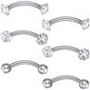 HaiFafafaing 6 piercing a bilanciere curvo in acciaio inox, calibro 16, 10 mm, per sopracciglio, ponte del naso, orecchini per trago