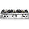 Cucina a gas professionale 6 fuochi da banco con piano stampato - 52 kW - 120x90x28 cm