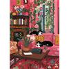 Puzzlerix Puzzle Casa Rosa Gatto Nero 500/1000/1200/2000 Pezzi Regalo Arredo Casa