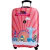 BERTOO Tourism Time Coprivaligia Elastico Lavabile per Bagaglio a Mano Taglia M Adatto a Persone di Altezza 45-56 cm Stampa Rosa