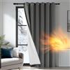 Deconovo Tenda Oscurante Termica con Occhielli - Pesante, Doppio Strato Isolante per Freddo e Caldo, Antivento, per Finestre e Porte, 200x280 cm, Grigio Chiaro Retro Bianco, 1 Pannello