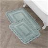 Laura Ashley Set di 2 tappetini da Bagno in Cotone all'Uncinetto, 43 x 61 cm, 53 x 86 cm, Colore: Verde Acqua