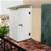 GAROFALO Casetta da giardino in PVC beige 1 x 1 m, superficie esterna 1.32 m² e spessore parete 20 mm, con pavimento e porta ad anta singola, GAROFALO Tuscany S