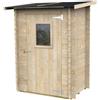 Leroy Merlin Casetta da giardino in legno abete 1.4 x 1.4 m, superficie esterna 1.45 m² e spessore parete 19 mm, con pavimento e porta ad anta singola, Casetta Rosa
