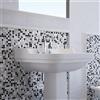 STON Piastrella Mosaico in marmo Elos grigio e bianco e nero lucido L 30 x L 30cm x Sp. 8 mm, 10 pezzi