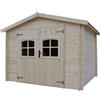 Leroy Merlin Casetta da giardino in legno di abete 2.5 x 3 m, superficie esterna 6.72 m² e spessore parete 19 mm, senza pavimento porta a due ante, Udaipur