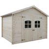 Leroy Merlin Casetta da giardino in legno naturale 3 x 3 m, superficie esterna 8.9 m² e spessore parete 28 mm, senza pavimento porta a due ante, Udaipur