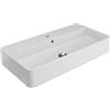 OLYMPIA CERAMICA Lavabo da appoggio rettangolare in ceramica L 80 x H 14 x P 20 cm bianco piletta non inclusa, OLYMPIA CERAMICA
