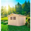 TOSCANA GARDEN Casetta da giardino in legno naturale 3 x 3.5 m, superficie esterna 8.88 m² e spessore parete 35 mm, senza pavimento porta a due ante, TOSCANA GARDEN Vienna