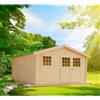 TOSCANA GARDEN Casetta da giardino in legno naturale 4 x 5 m, superficie esterna 19.29 m² e spessore parete 35 mm, senza pavimento porta a due ante, TOSCANA GARDEN Atene