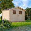 TOSCANA GARDEN Casetta da giardino in legno naturale 3 x 3 m, superficie esterna 8.94 m² e spessore parete 25 mm, senza pavimento porta ad anta singola, TOSCANA GARDEN Livorno