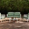 NEW GARDEN Salotto da giardino per 4 persone bianco Reve Set NEW GARDEN con cuscini in poliestere verde