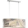 Leroy Merlin Lampadario Glamour SOSPENSIONE FANTASIA PIUME OVALE 2xE27 grigio paralume grigio e beige 2x E27