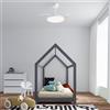 MANTRA Ventilatore da soffitto LED Slim pale retrattili trasparenti, struttura bianca ø 90 cmm, silenzioso con telecomando MANTRA
