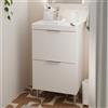 SENSEA Mobile da bagno sospeso sotto lavabo L 50 x H 81.8 x P 39.6 cm bianco laccato opaco, 2 cassetti SENSEA Easy