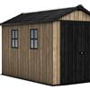 Keter Casetta da giardino in polipropilene effetto legno 2.3 x 3.5 m, superficie esterna 8.05 m² e spessore parete 20 mm, con pavimento e porta a due ante, KETER Ashwood Apex 7511