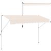 Outsunny Tenda avvolgibile da Sole a Bracci con Manovella, Struttura Telescopica in Metallo e Parasole in Poliestere, 400x120cm, Cachi | Aosom Italy