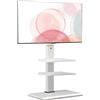 Lustrens Supporto per TV da pavimento, adatto per schermi da 32-75 pollici, inclinabile e girevole, con altezza regolabile, colore bianco