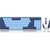 Merkloos Tastiera e mouse wireless - Layout ANSI QWERTY - Retroilluminazione blu - 2,4 GHz