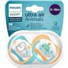 Philips Avent - Ultra Air Animals Succhietto 6-18 Mesi, 2 Succhietti