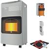 LZQ Stufa a gas in ceramica 4200 W ODS mobile e protezione antiribaltamento | 3 impostazioni di calore regolabili, accensione piezoelettrica, fino a 70 m2, butano/propano/GPL, per interni