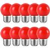 WULUN Confezione da 10 lampadine a LED E27 2 W, equivalenti a incandescenza 20 W, 2 W, G45, a risparmio energetico, colorate, lampadina mini globo, per matrimoni, Halloween, Natale, rosso