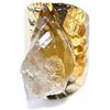 LODMLOER Anelli Spalancati Con Citrino Grezzo Irregolare - Anello Da Donna Regolabile Con Pietra Portafortuna,Anello Minerale Ridimensionabile Per Gioielli Da Sposa Per Feste