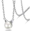 Silvora Orecchini Perla Donna Perle D'acqua Dolce Orecchino in Argento Sterling 925 Gatto Gioielli Regalo Natale Fidanzamento San Valentino Festa della Mamma