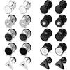 Dochais Orecchini Uomo Acciaio Inossidabile Orecchini Cerchio Pendenti | Orecchini con Croce Piercing Cartilage Zirconi Orecchini Set Punk Orecchino Nero per Uomo Donna