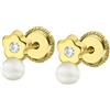 TIME ROAD Orecchini Bambina in Oro 9K LG00199 | Chiusura Sicura a Vite, Orecchini di Perle, Bambini, Ideale come Regalo di Comunione o Compleanno