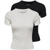 Only Onleasy S/S Top CS Jrs 2 Pack Onleasy S/S Top CS Jrs - Confezione da 2 Donna (Pacco da 2)