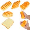 Fukaisu 5pz Giocattoli Antistress Morbidi a Forma di Pane Lenta Risalita, Toast Morbido a Forma di Bruco Ananas Croissant e Pasticcino Danese Cibo Finto Realistico per Adulti