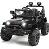 RBFGYIOP Macchina Elettrica per Bambini Fuoristrada 12V, Auto Elettrica per Bambini 3-8 Anni con Telecomando Genitori, 3 Velocità, Sospensioni a Molla, Luci LED, Bluetooth, Cintura di Sicurezza, Nero