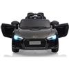 RBFGYIOP Macchina Elettrica per Bambini 12V, Edizione Polizia con Telecomando Parentale 2.4G, Luci LED, Sirena, Musica MP3, Soft Start, Regalo per Bambini 3-8 Anni, Nero (Audi R8 Spyder Licenza Ufficiale)