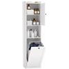 HOMCOM Mobile Bagno Alto 170cm, Cesto Portabiancheria, Vano Aperto, Bianco | Mobiletto Bagno Salvaspazio, Anta Soft-Close, Vano Aperto, Ripiano Regolabile, per Lavanderia, Moderno, 40x40x170 cm
