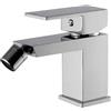 VALAZ Rubinetto Bidet Cromato Quadrato Serie Segura | Rubinetto per bidet miscelatore monocomando, miscelatore monocomando, ottone e acciaio inox, risparmio idrico, cromato