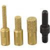 Filteilect Fresa Diamantata per Marmo Quarzo 6-15mm Acciaio(Gold) | 4 inclusi, 3 frese diamantate e 1 adattatore, filettatura M10x1.5, per smerigliatrici da 100mm