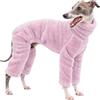 Generic Pigiama Levriero Italiano Vestiti Tuta Intera Per Cani Maglioni Whippet | Pigiama per cani Whippet in morbido pile, dolcevita, caldo cappotto per cani per abiti Whippet levriero italiano(Purple,S)