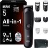 Braun Rifinitore All-in-One Series 5 | Rasoio Elettrico Barba E Capelli 9In1 Con Lama Ultra Affilata E Tecnologia SkinGuard Per Il Corpo