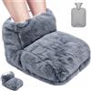 JNUYISW Scalda Piedi non Elettrico, 2 in 1 Scaldapiedi Borsa Acqua Calda | per Uomo Donna 1L Riutilizzabile Pantofole Riscaldanti con Lavabile Rimovibile Scaldapiedi Peluche Morbido per Casa Ufficio