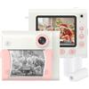 ERYUE Fotocamera a Stampa Istantanea per Bambini Videocamera Digitale 1080P con Doppio Obiettivo, per Bambini, con 3 Rotoli di Carta Stampa Termica, Scheda TF da 32 GB, Cornici Foto, Rosa (Rosa)