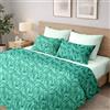 Ruggeri, Set Copripiumino Matrimoniale, Microfibra, Floreale Verde Bicolor | 1 Lenzuolo a Sacco Double 250 x 200 cm con Patella di 40 cm e 2 Federe di 50 x 80 cm Double con Chiusura a Sacco di 20 cm