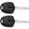 eMagTech 2 custodie protettive per chiave auto con scanalatura sinistra 2 pulsanti compatibili con Mitsubishi Pajero Sport Outlander Grandis ASX MIT11