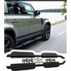 Kukomupa Pedana per Land Rover Defender 110 130 4 porte 2020-2026, 2 pezzi, colore nero, pedane laterali fisse nerf, accessori con staffe (stile OEM)