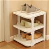 Deryzsdunk Scarpiera verticale salvaspazio stretta e autoportante | Stabilità del ripiano portascarpe impilabile in materiale PP for ingresso armadio (nero)(White,Three storeys)