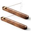 Mestive Set di 2 porta incenso in legno con posacenere: porta incenso in legno da 25 cm con 3 fori, porta incenso alto per casa, ufficio, yoga, meditazione, decorazione ufficio