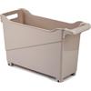 Acan Tradineur Carrello in plastica con ruote e manico, n. 1, cestino organizer per prodotti per la pulizia, bagno, cucina, colore marrone talpa