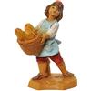 FONTANINI PASTORE CON CESTA DI PANE 12CM STATUINA PRESEPE IN RESINA (F-126)